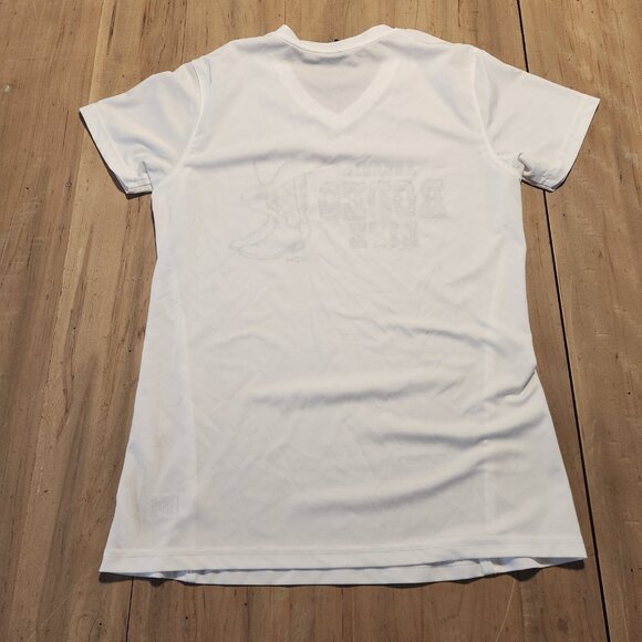 Arcadia Rodeo Life T-Shirt Cowgirl Boots V-Neck Western White Womens Medium‎ - Picture 5 of 9